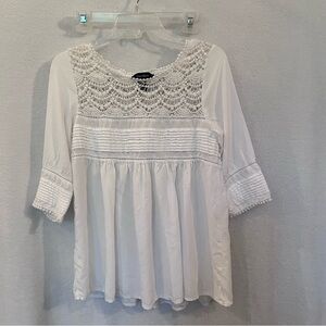 Karen Kane Ivory Lace Detail Blouse